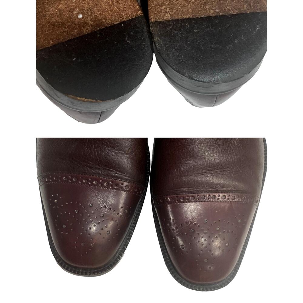 Johnston & Murphy Cellini OXBLOOD Wingtip Oxfords ITALY Brogues | 10M - Picture 10 of 10